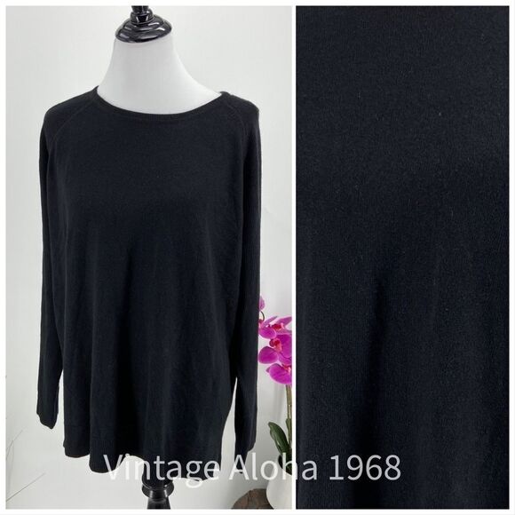 RDI   Black Scoop Neck Sweater NWT - Picture 1 of 5